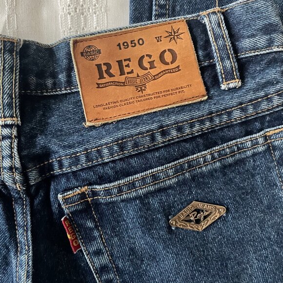 Vintage REGO Men's Denim Blue Straight Jeans W29-30 - Picture 4 of 9
